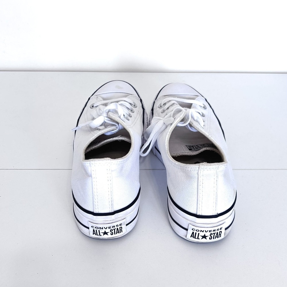 Converse Womens Chuck Taylor All Star Platform Sneakers 9 White Canvas Low Top - Picture 4 of 8